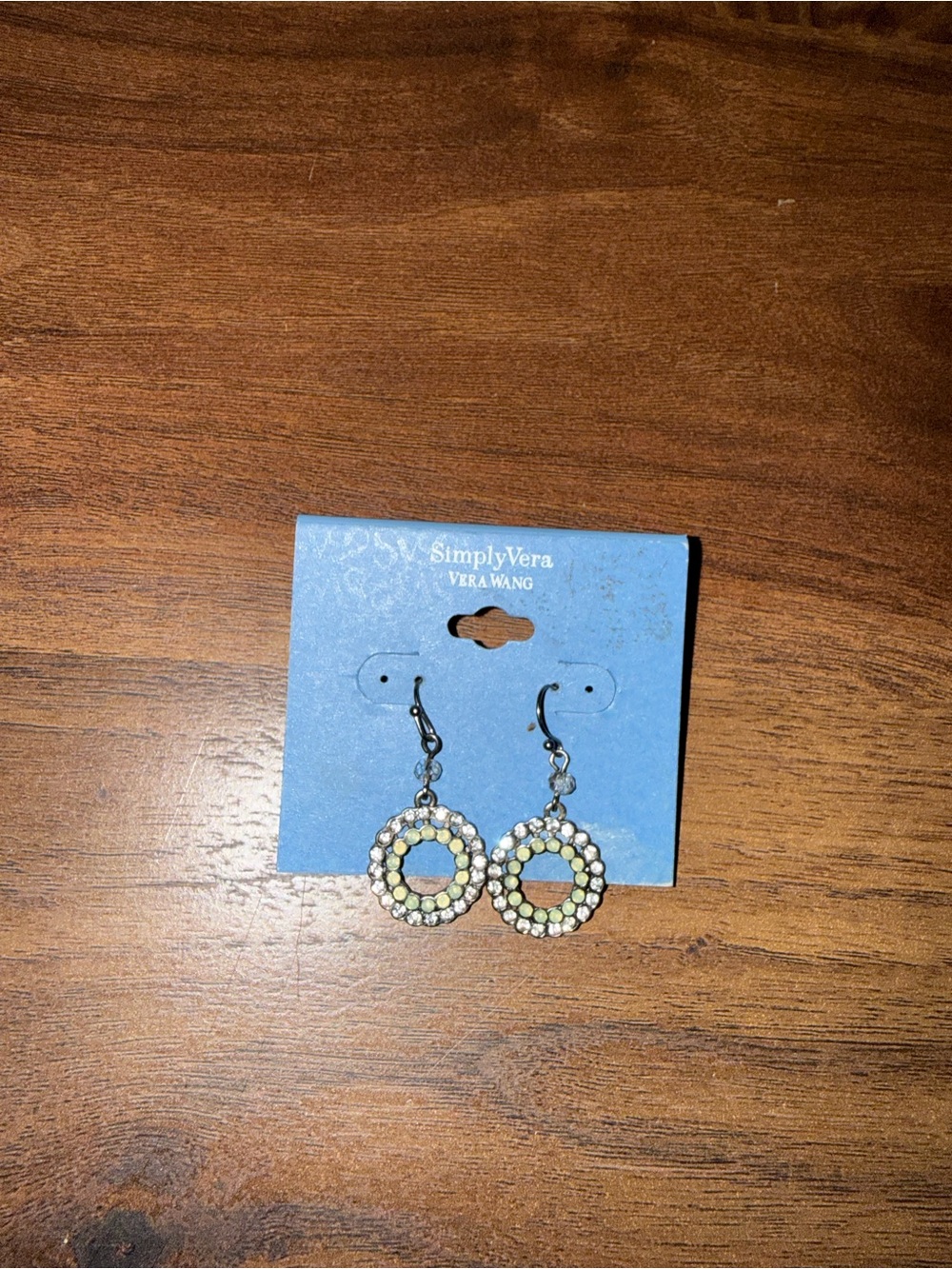 Simply Vera Vera Wang White and Gold Round Crystal Drop Earrings